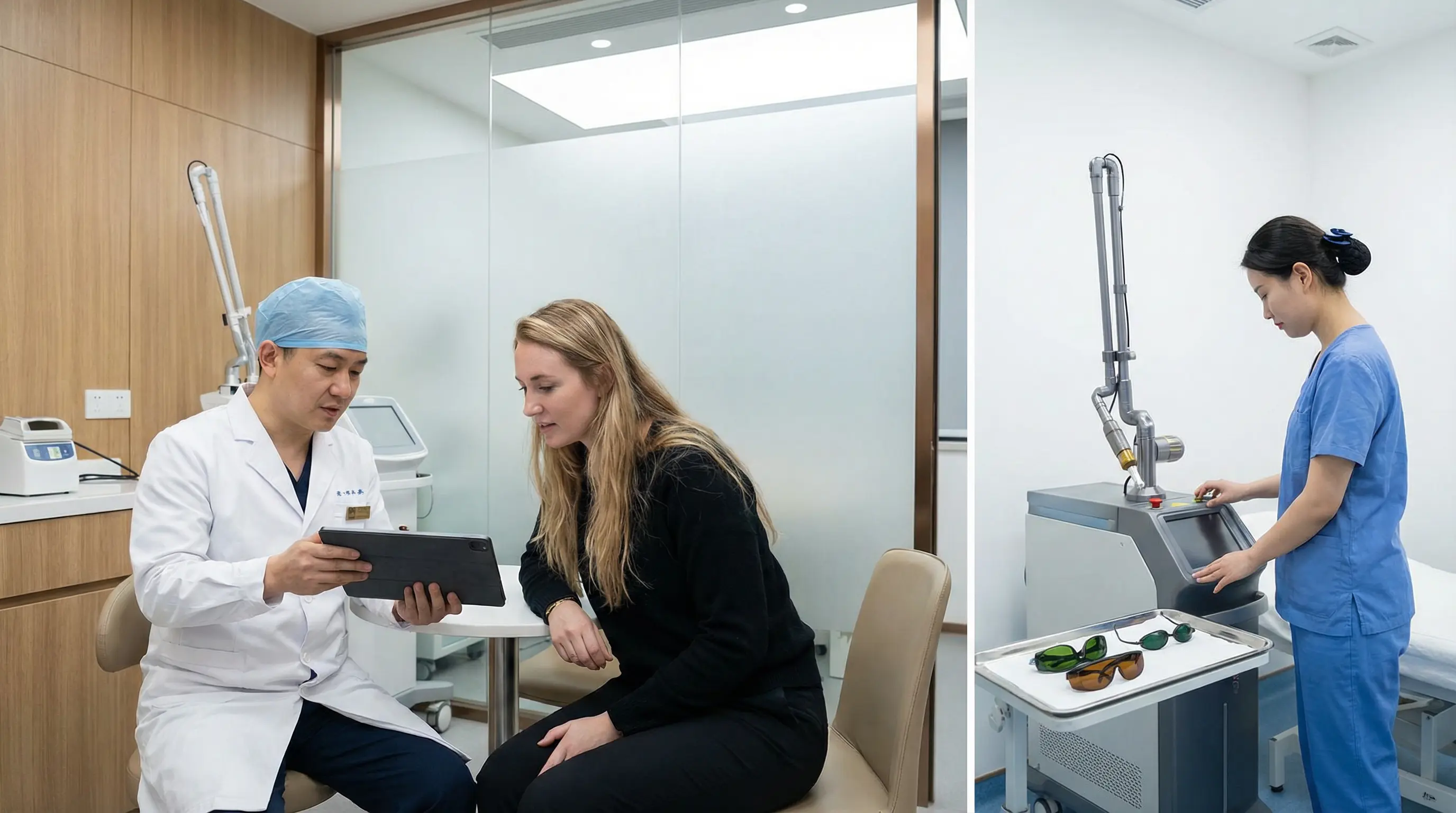 Hair transplant and laser hair removal line